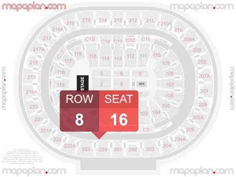Philadelphia Wells Fargo Center center arena seat & row numbers.